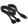 Corsair Premium Sleeved 2x 8-Pin to 12V-2x6-Cable, for Type-4-Power Supply - black