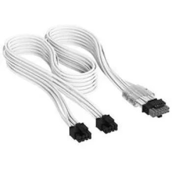 Corsair Premium Sleeved 2x 8-Pin to 12V-2x6-Cable, for Type-5-Power Supply - White
