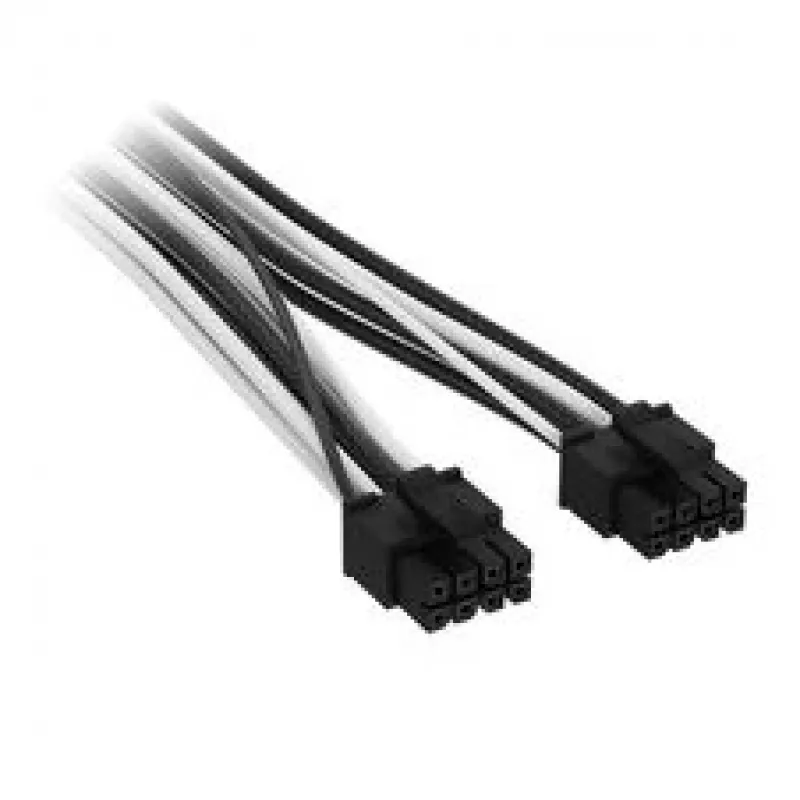 Corsair Premium Sleeved 2x 8-Pin to 12V-2x6-Cable, for Type-5-Power Supply - black/White