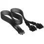 Corsair Premium Sleeved 12V-2x6 to 2x 6+2-Pin-PCIe-Cable, Universal - black