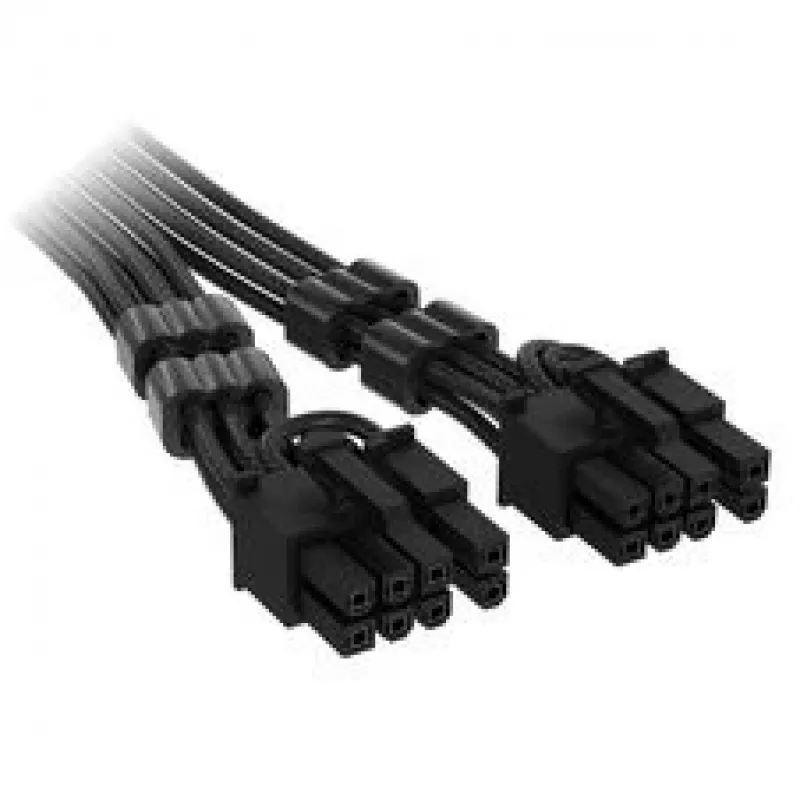Corsair Premium Sleeved 12V-2x6 to 2x 6+2-Pin-PCIe-Cable, Universal - black
