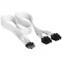 Corsair Premium Sleeved 12V-2x6 to 2x 6+2-Pin-PCIe-Cable, Universal - White