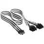 Corsair Premium Sleeved 12V-2x6 to 2x 6+2-Pin-PCIe-Cable, Universal - black/White