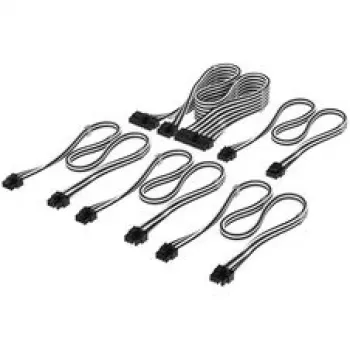 Corsair cable set, Type 4, DC Cable Starter Kit, individually sleeved - black / White
