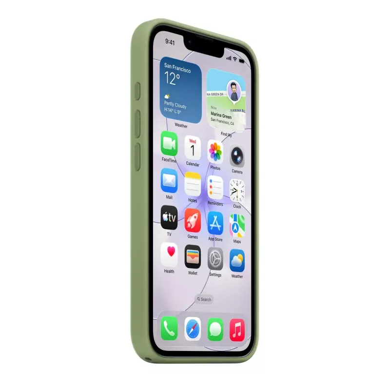 Protective Silicone Case with MagSafe for Apple iPhone 17e — Light Moss, fits 15.5 cm (6.1 inch) screens