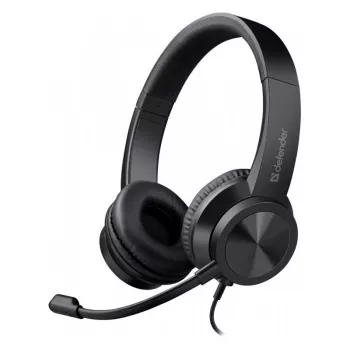 Wired headphones with microphone DEFENDER tune 150 — black, wired stereo headset
