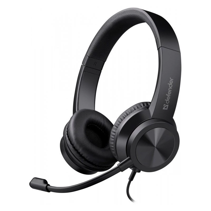 Wired headphones with microphone DEFENDER tune 150 — black, wired stereo headset