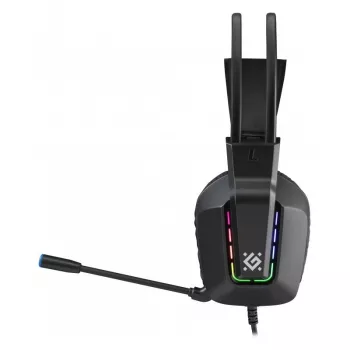 Wired USB Gaming Headset DEFENDER GOTHIC RGB with Microphone, Black