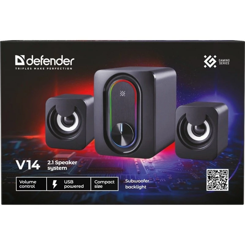 DEFENDER 2.1 computer speakers G14 — 11W, USB power, Bluetooth, RGB LED