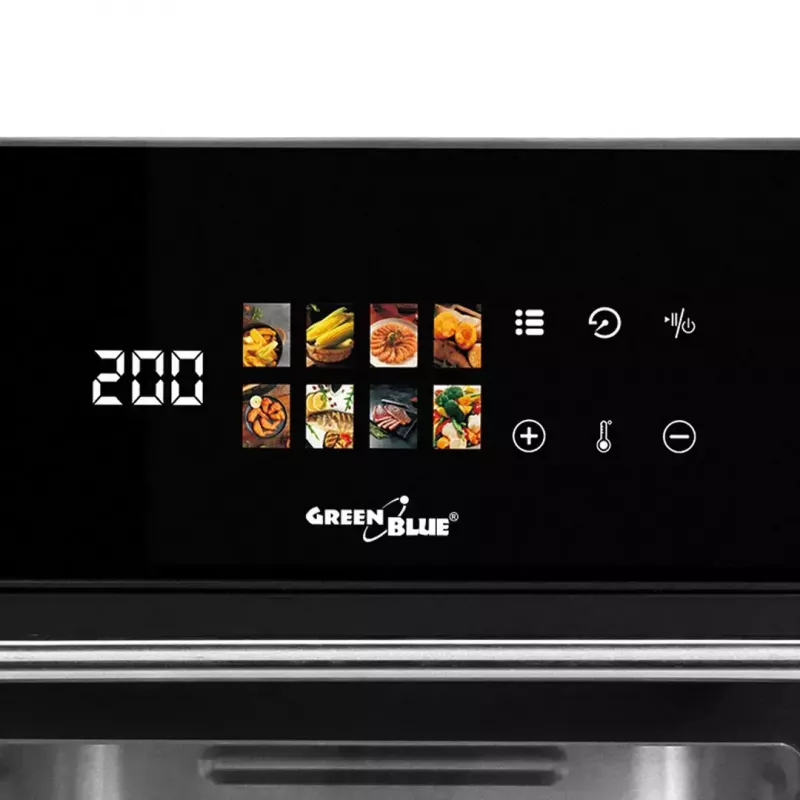 Air Fryer GreenBlue GB950 1800W, 10 L capacity, 8 programs, touch panel, timer, black