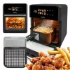 Air Fryer GreenBlue GB950 1800W, 10 L capacity, 8 programs, touch panel, timer, black