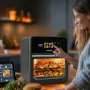 Air Fryer GreenBlue GB950 1800W, 10 L capacity, 8 programs, touch panel, timer, black