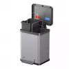 Hailo Öko duo Plus M 18 L Rectangular Steel kitchen waste bin, 2-compartment, silver