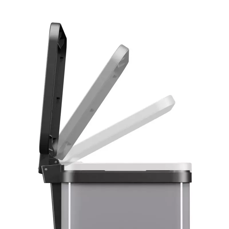 Hailo Öko duo Plus M 18 L Rectangular Steel kitchen waste bin, 2-compartment, silver