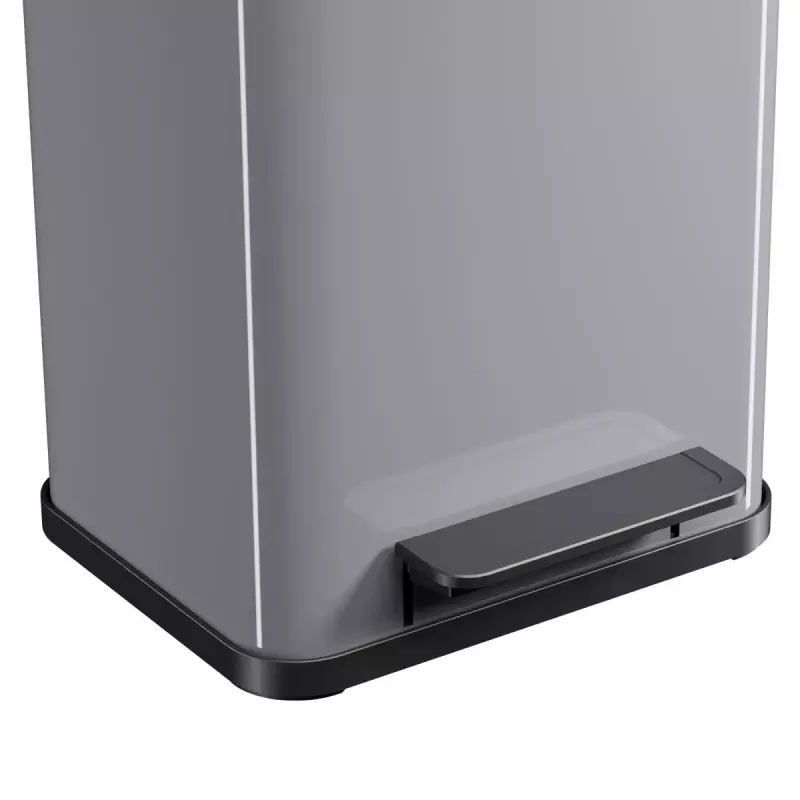 Hailo Öko duo Plus M 18 L Rectangular Steel kitchen waste bin, 2-compartment, silver