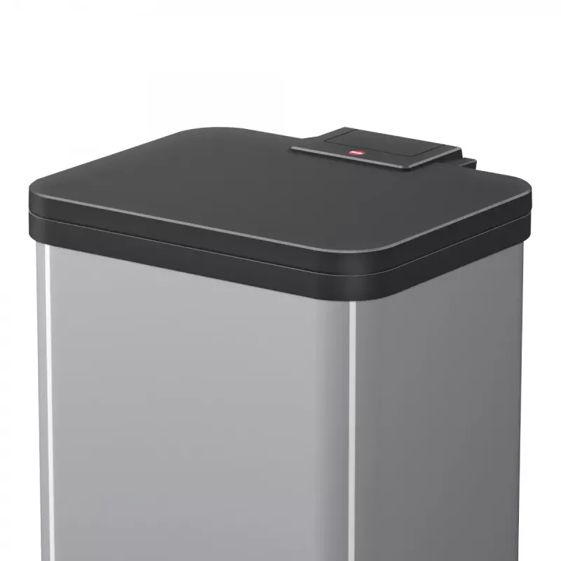 Hailo Öko duo Plus M 18 L Rectangular Steel kitchen waste bin, 2-compartment, silver