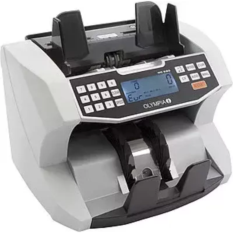 Banknote counting machine Olympia NC 590 — white, LCD display, 230V AC, 60W, 270×245×248 mm