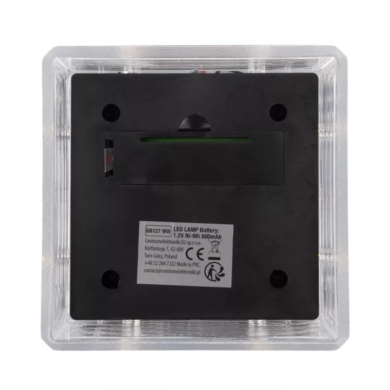 Solar LED Post Light GreenBlue GB128 WW, 3200K Neutral White, Envelope Canopy, 100x100mm, Black