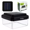 Solar LED Post Light GreenBlue GB128 WW, 3200K Neutral White, Envelope Canopy, 100x100mm, Black