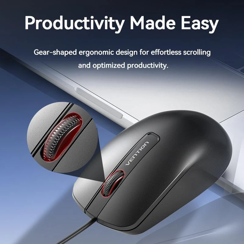 Mouse USB Optical BLACK/KTABG Vention