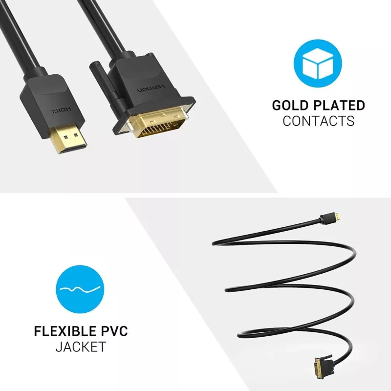 Cable HDMI to DVI 5M/BLACK Abfbj Vention