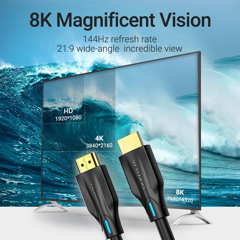 Cable HDMI 8K/1M Black Aanbf Vention