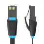 Flat Network Cable UTP CAT6 Vention IBJBF RJ45 Ethernet 1000Mbps 1m Black