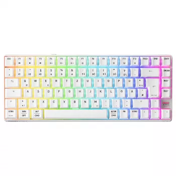 Mechanical-Style Compact Wireless Keyboard Cherry XTRFY K33 75% QWERTZ German White USB + RF + Bluetooth RGB