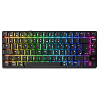 Wireless Gaming Keyboard Cherry XTRFY K33 Compact 75% QWERTZ German USB + RF + Bluetooth RGB Black
