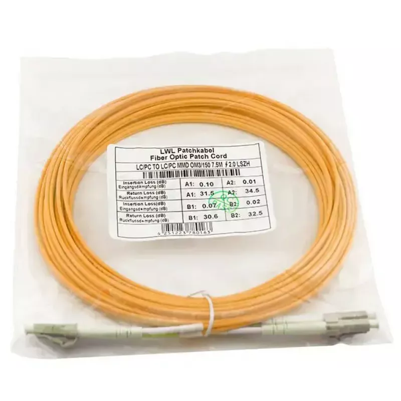 Fibre optic duplex cable BlueOptics CAB-MMF50-LC-LC-3-BO OM2 multimode LC to LC 3 m Orange