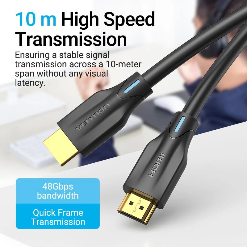 Cable HDMI 8K/3M Black Aanbi Vention