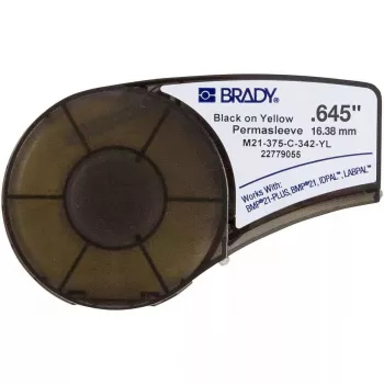 Non-adhesive printer label Brady M21-375-C-342-YL, polyolefin, yellow, 1.64 cm x 2.1 m