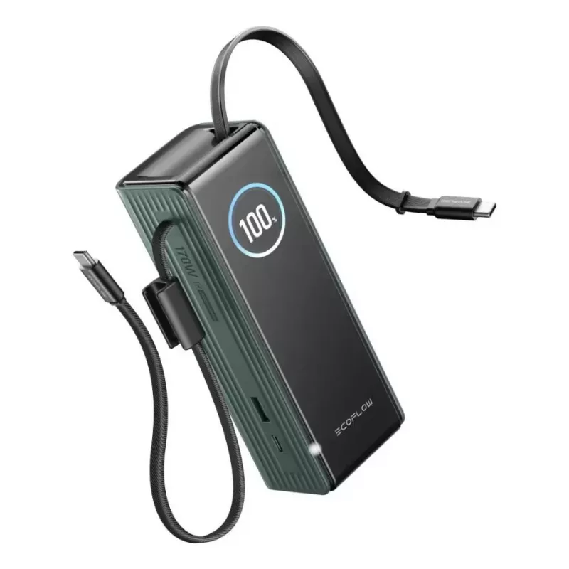 Power Bank EcoFlow RAPID 25000 mAh Green — 170 W total, 2× USB-C, 1× USB-A