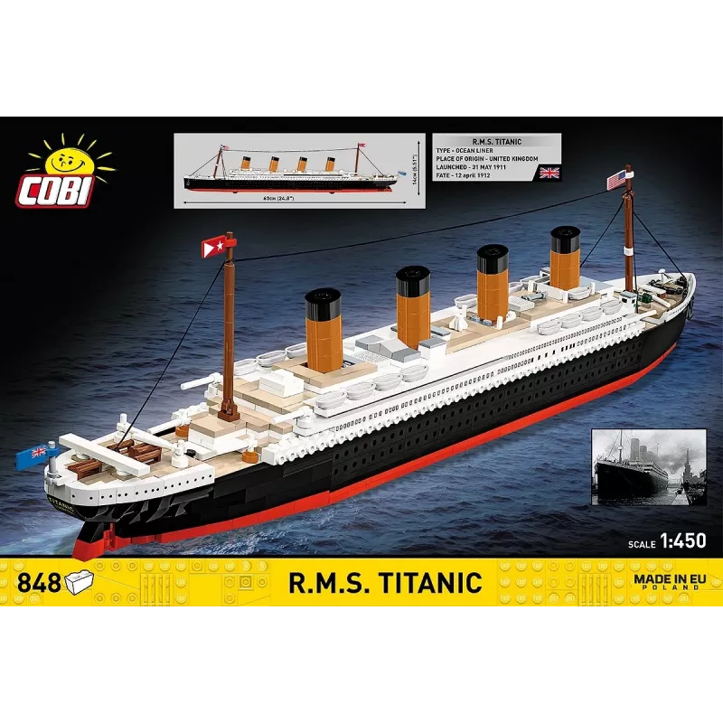 Building Set Cobi R.M.S. Titanic model kit, 848 pieces, collectible ship model