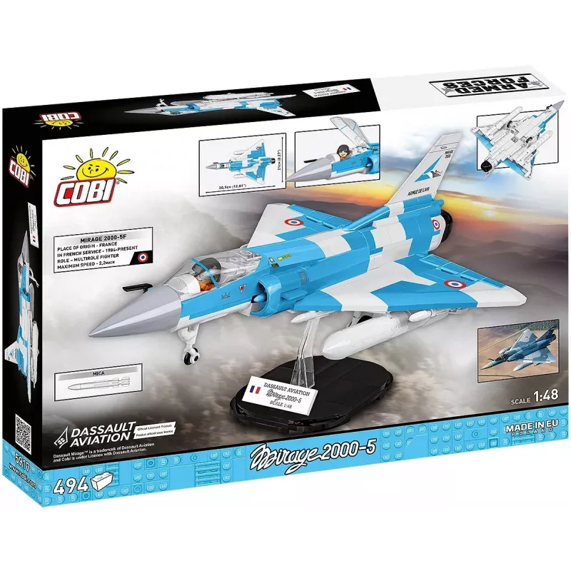 Cobi Mirage 2000-5F Brick Model Kit, Armed Forces Series, 495 Pieces, Scale 1:48