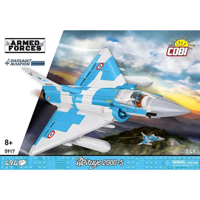 Cobi Mirage 2000-5F Brick Model Kit, Armed Forces Series, 495 Pieces, Scale 1:48