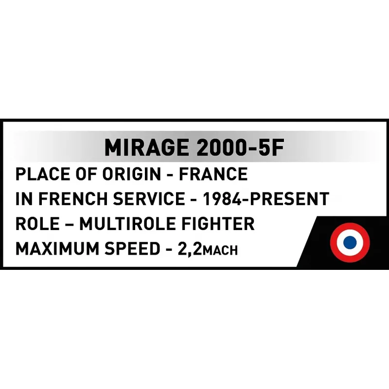 Cobi Mirage 2000-5F Brick Model Kit, Armed Forces Series, 495 Pieces, Scale 1:48
