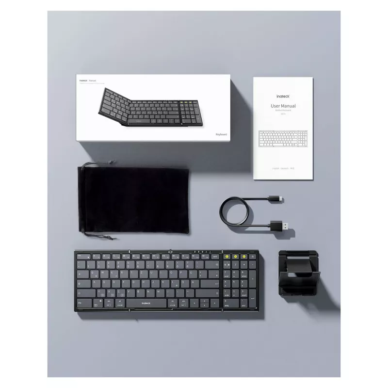 Wireless Bluetooth Full-size Keyboard Inateck N0135 Black — QWERTZ, Scissor Switches