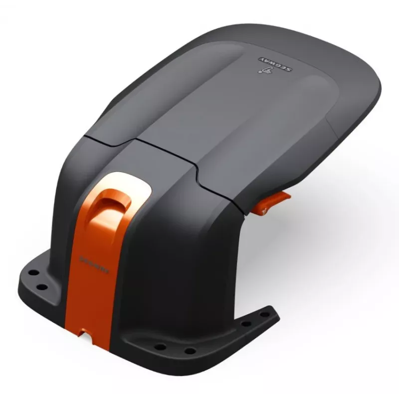 Robotic lawnmower garage Segway Garage M for Navimow H / H2 / i2 series, black-orange, incl. mounting kit