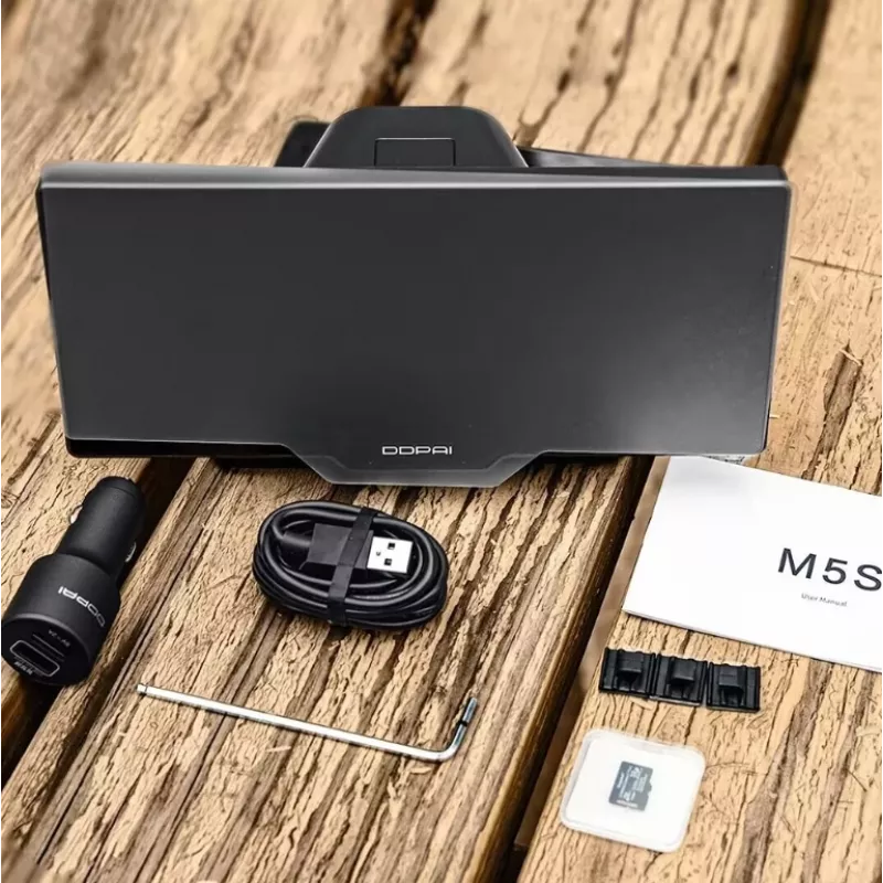 Car dash camera 70mai DDPAI M5S with 8.9 inch touch display, 1440p front camera, Bluetooth 5.0, 5GHz Wi‑Fi