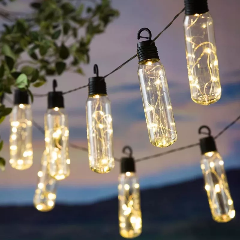 Extralink Solar Garden Garland, 2 + 1.8 m Length, Lux 10 Warm White LED