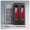 External enclosure AXAGON EEM2-20GD USB-C 20 Gbps for two M.2 NVMe SSDs with hardware cloning