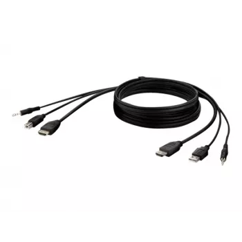 KVM cable Belkin F1DN1CCBL — HDMI to USB A/B with audio, USB keyboard/mouse ports, 3 m