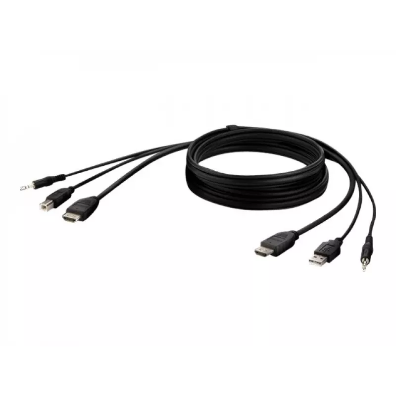 KVM cable Belkin F1DN1CCBL — HDMI to USB A/B with audio, USB keyboard/mouse ports, 3 m