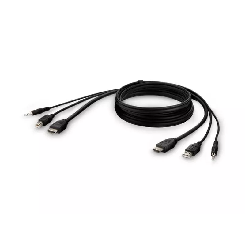 KVM cable Belkin F1DN1CCBL — HDMI to USB A/B with audio, USB keyboard/mouse ports, 3 m