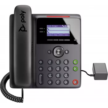 HP Poly Edge B30 IP Phone and PoE-enabled, IP Phone, Black, Wired handset, Desk/Wall, 4 lines, LCD