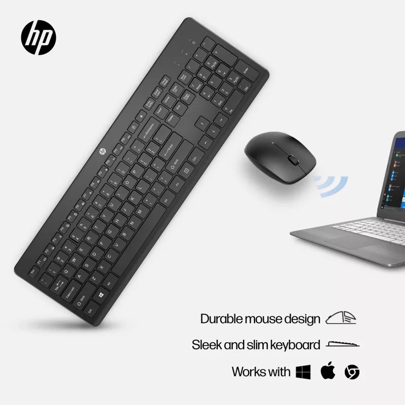 HP 230 Wireless Mouse and Keyboard Combo, White, Mouse included