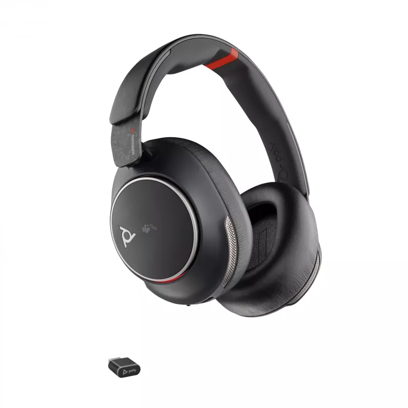 HP Poly Voyager Surround 85 UC Microsoft Teams Certified USB-C Headset +USB-C/A Adapter +Charging Stand