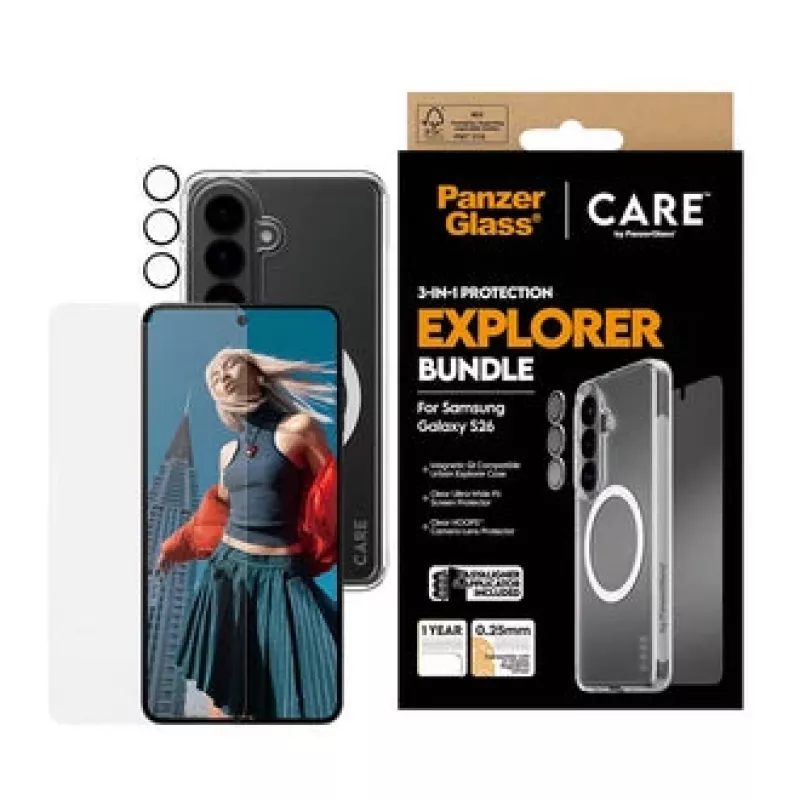 Screen protector PanzerGlass CARE 3-in-1 for Samsung Galaxy S (2026) – PanzerGlass
