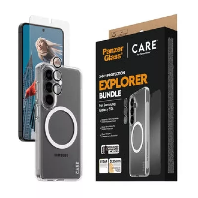 Screen protector PanzerGlass CARE 3-in-1 for Samsung Galaxy S (2026) – PanzerGlass